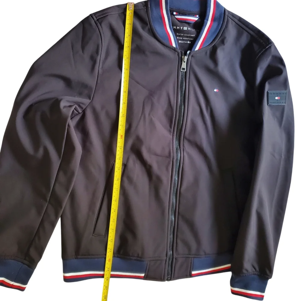 Men's Water Wind Resistant Breathable Black Bomber Jacket Pockets